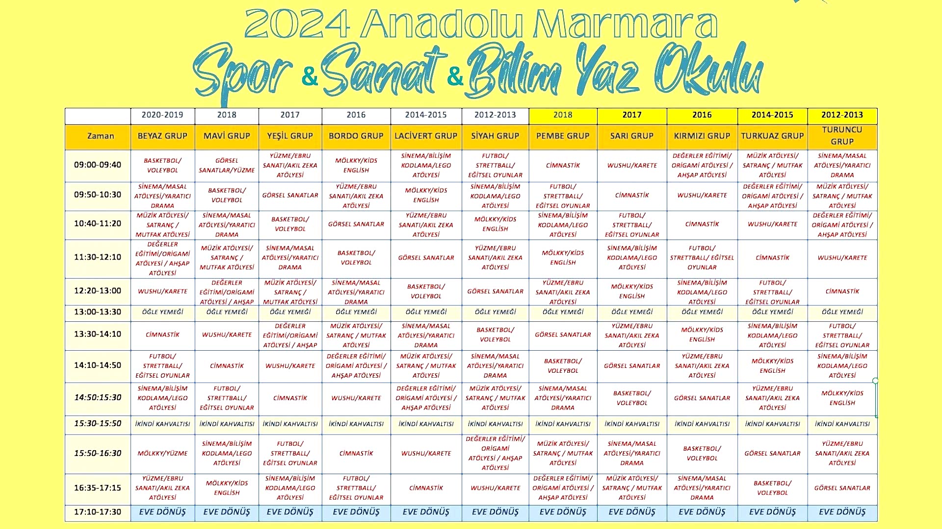 2024 Spor & Sanat & Bilim Yaz Okulu	