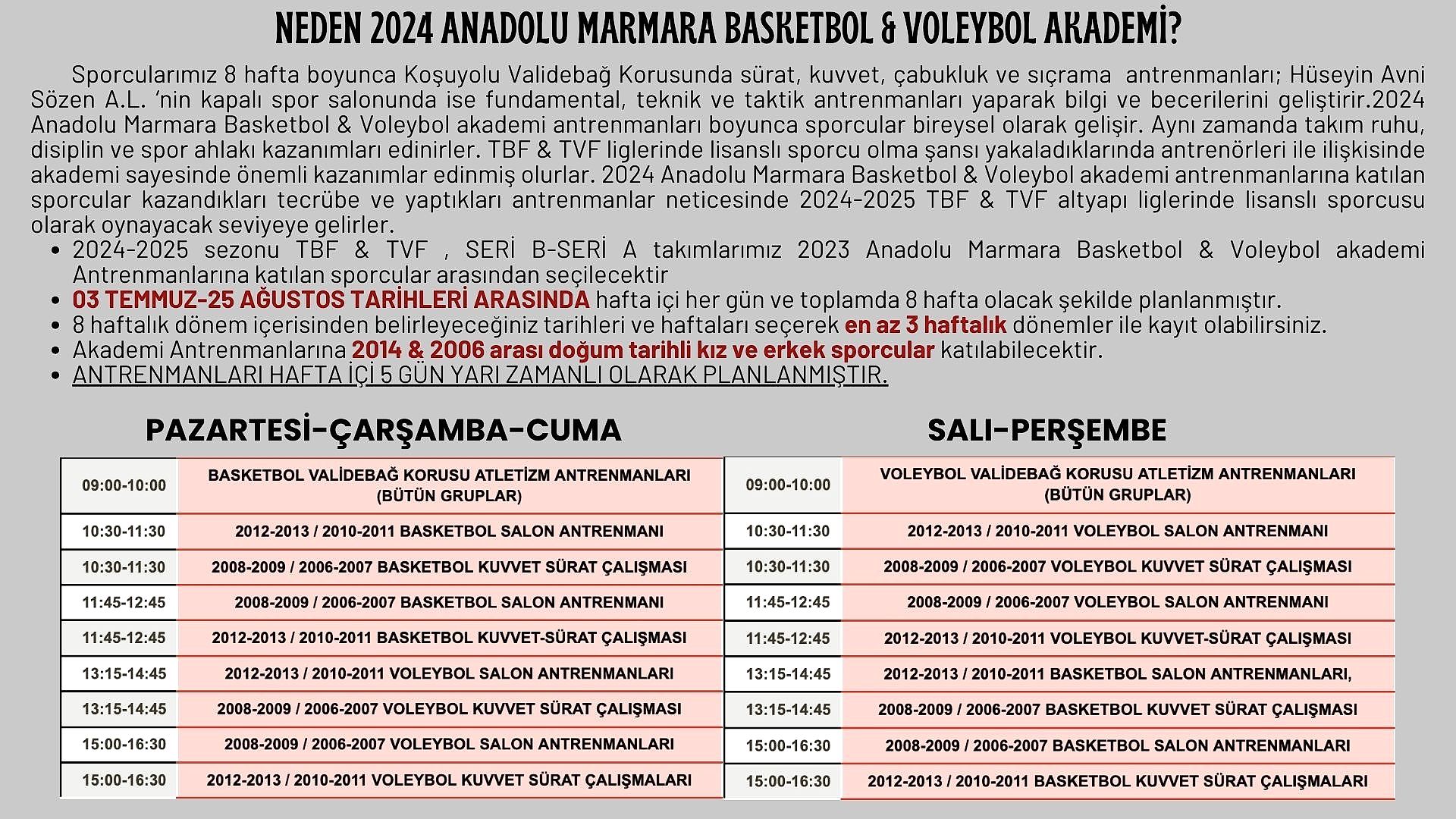 2024 Basketbol & Voleybol Akademi