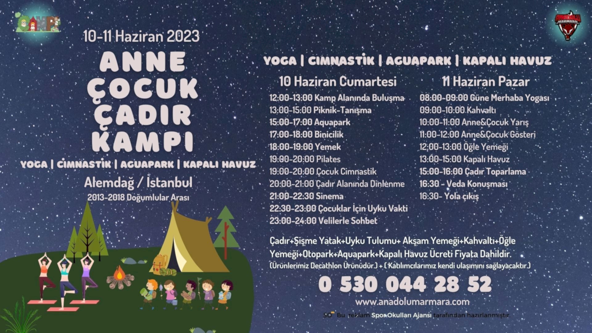 2023 (10-11 Haziran) Anne & Çocuk Çadır Kampı
